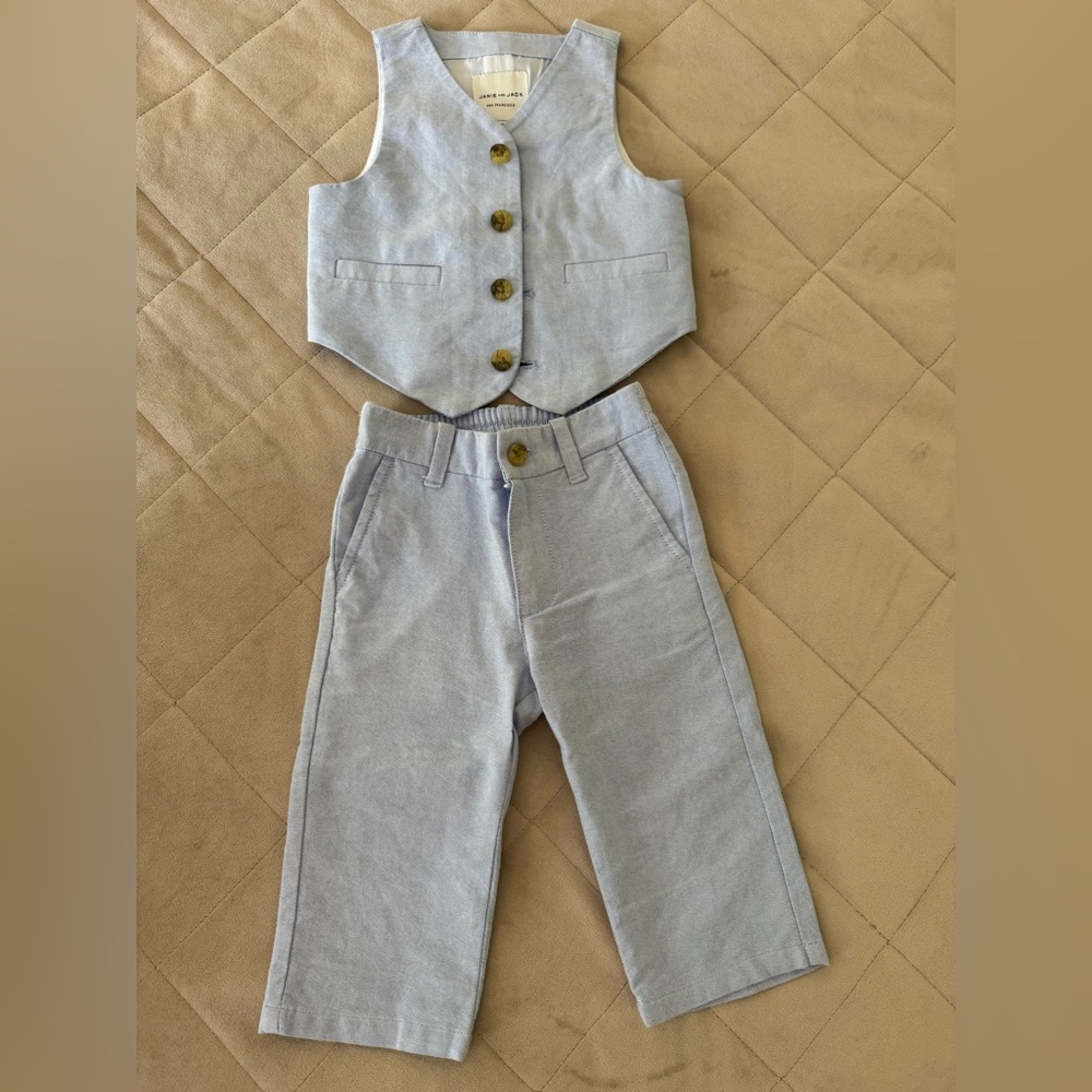 Janie and Jack Light Blue 3 Piece Suit
